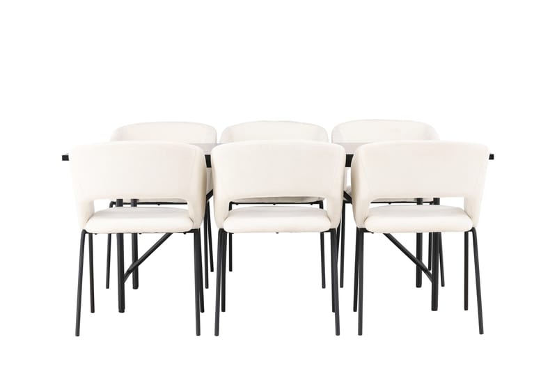 Astrid Matgrupp 200 cm Rektangulär med 6 Day stolar, Svart