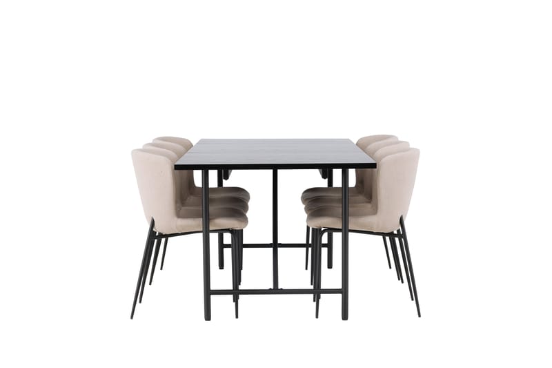 Astrid Matgrupp 200 cm Rektangulär med 6 Modesto stolar - Beige - Möbler - Matplats - Matgrupp & matbord med stolar