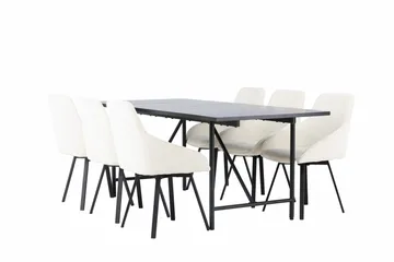 Astrid Matgrupp 200 cm Rektangulär med 6 Rosie stolar - Beige - Möbler - Matplats - Matgrupp & matbord med stolar