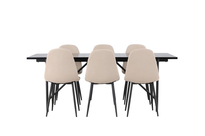 Astrid Matgrupp 200 cm Rektangulär med 6 Polar stolar, Beige