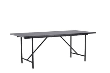 Astrid Stort Rektangulärt Matbord 200 cm med Valnöts- och Metallutseende - Svart - Möbler - Matplats - Matbord & köksbord