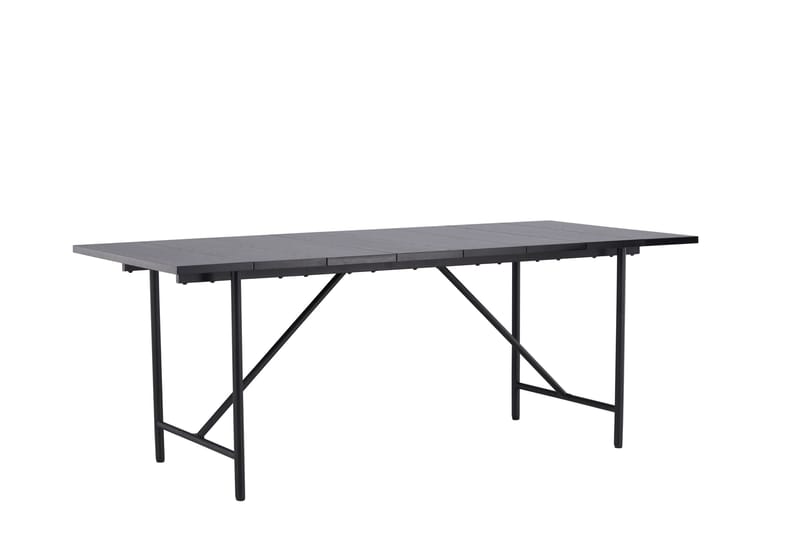 Astrid Stort Rektangulärt Matbord 200 cm med Valnöts- och Metallutseende - Svart - Möbler - Matplats - Matbord & köksbord