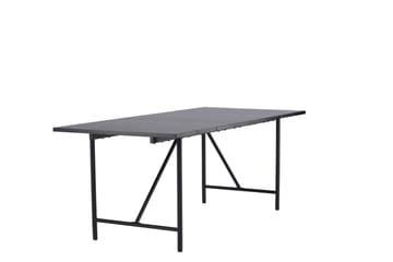 Astrid Stort Rektangulärt Matbord 200 cm med Valnöts- och Metallutseende - Svart - Möbler - Matplats - Matbord & köksbord