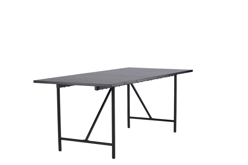 Astrid Stort Rektangulärt Matbord 200 cm med Valnöts- och Metallutseende - Svart - Möbler - Matplats - Matbord & köksbord