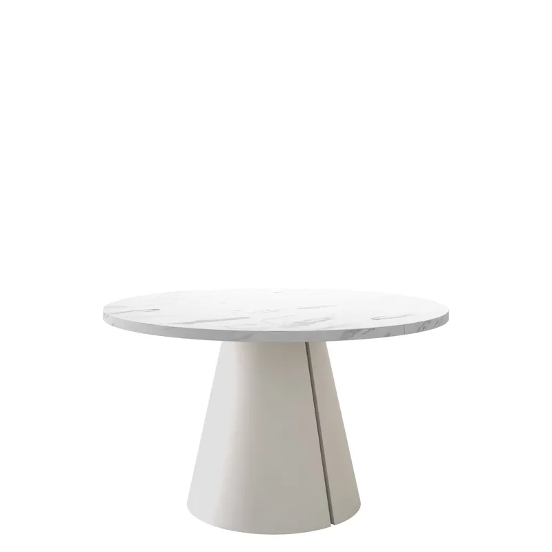 Aurion Matbord rund förlängningsbart 100-174 cm - beige, vit marmor - Möbler - Matplats - Matbord & köksbord