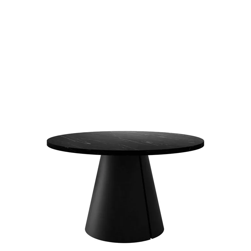 Aurion Matbord rund förlängningsbart 100-174 cm, Svart marmor