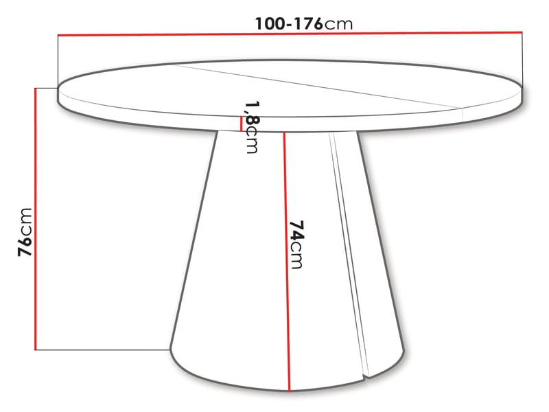 Aurion Matbord rund förlängningsbart 100-174 cm - Svart marmor - Möbler - Matplats - Matbord & köksbord