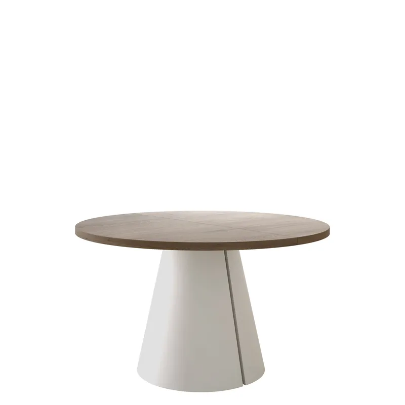 Aurion Matbord rund förlängningsbart 120-196 cm, beige, ljusbrun