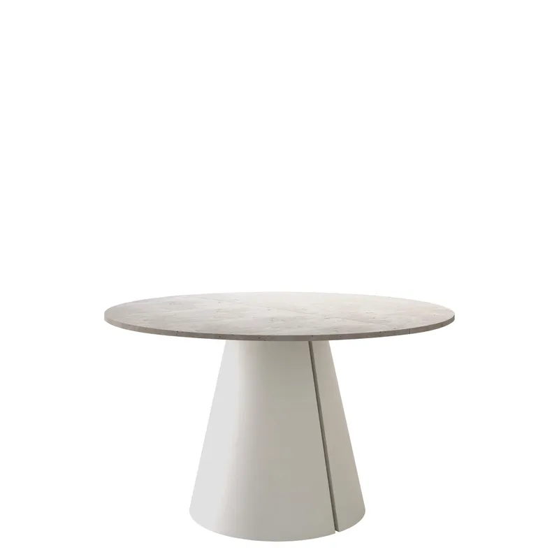 Aurion Matbord Rund Förlängningsbart 120-196 cm, beige travertin