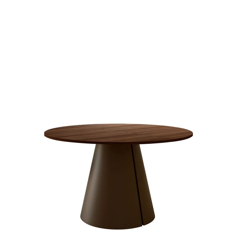 Aurion Matbord Rund Förlängningsbart 120-196 cm, brun och koppar
