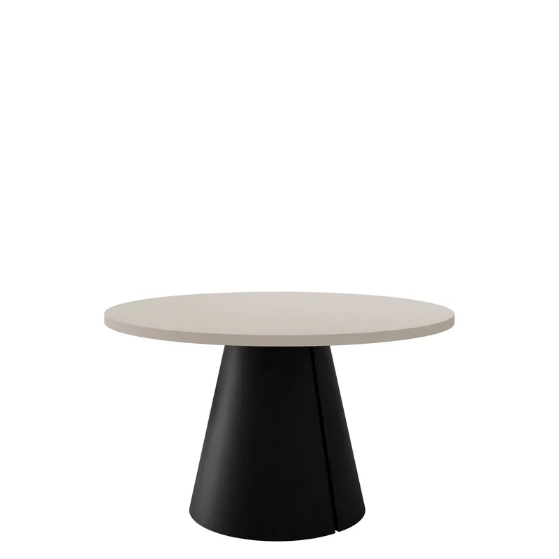 Aurion Matbord rund förlängningsbart 120-196 cm - svart, beige - Möbler - Matplats - Matbord & köksbord
