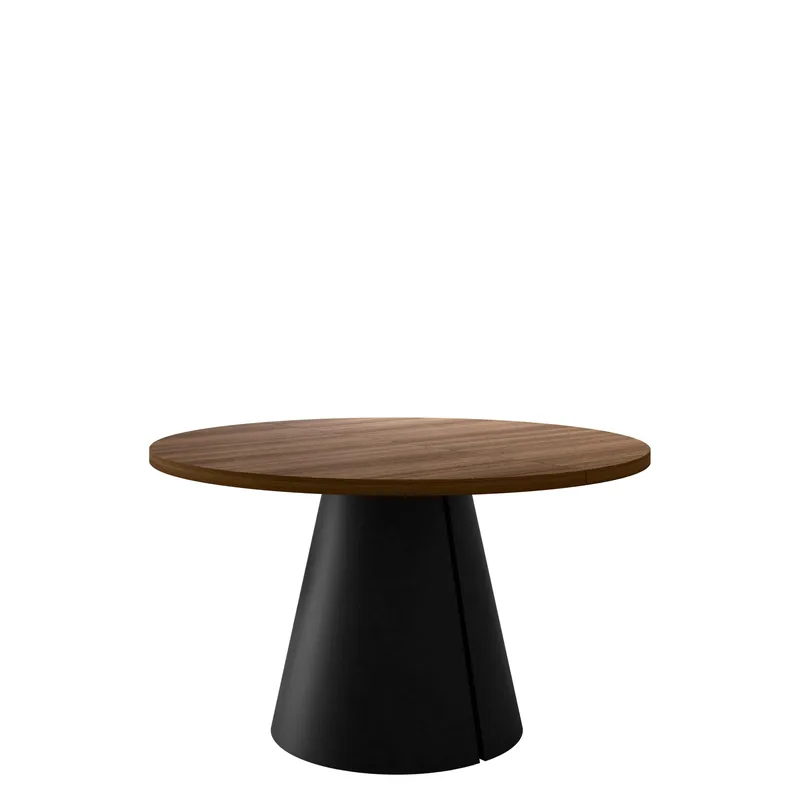 Aurion Matbord rund förlängningsbart 120-196 cm, svart, brun