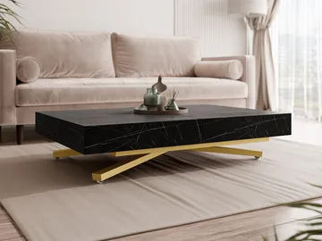 Avendi Soffbord 120 cm - Guld/svart marmor - Möbler - Vardagsrum - Soffbord & vardagsrumsbord - Soffbord