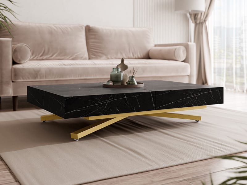 Avendi Soffbord 120 cm - Guld/svart marmor - Möbler - Vardagsrum - Soffbord & vardagsrumsbord - Soffbord
