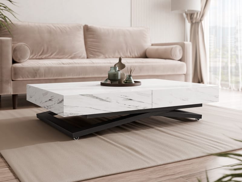 Avendi Soffbord 120 cm - Svart, vit marmor - Möbler - Vardagsrum - Soffbord & vardagsrumsbord - Soffbord
