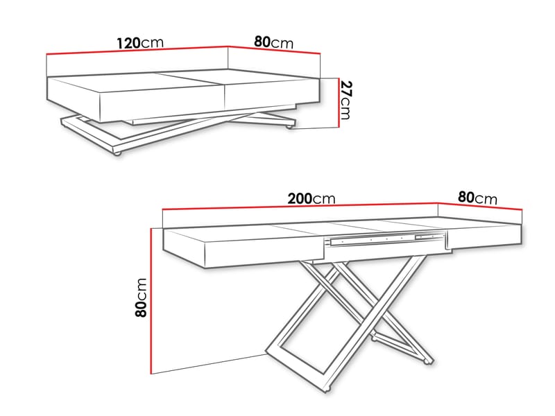 Avendi Soffbord förlängningsbart 200 cm - svart, brun - Möbler - Vardagsrum - Soffbord & vardagsrumsbord - Soffbord