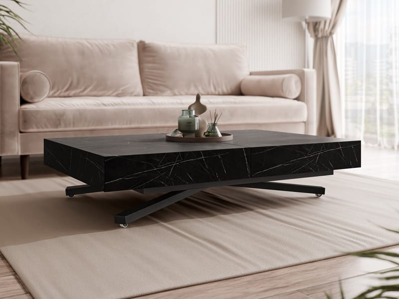 Avendi Soffbord förlängningsbart 200 cm - svart, svart marmor - Möbler - Vardagsrum - Soffbord & vardagsrumsbord - Soffbord