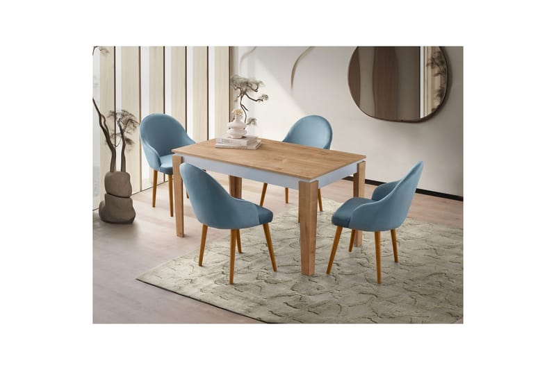 Azoula Matbord 140 cm Rektangulär - Ek/Vit - Möbler - Matplats - Matbord & köksbord