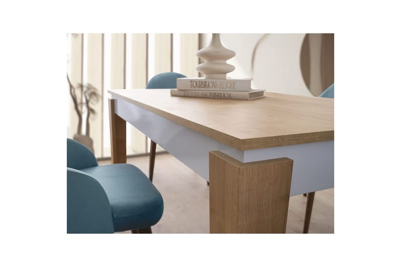 Azoula Matbord 140 cm Rektangulär - Ek/Vit - Möbler - Matplats - Matbord & köksbord