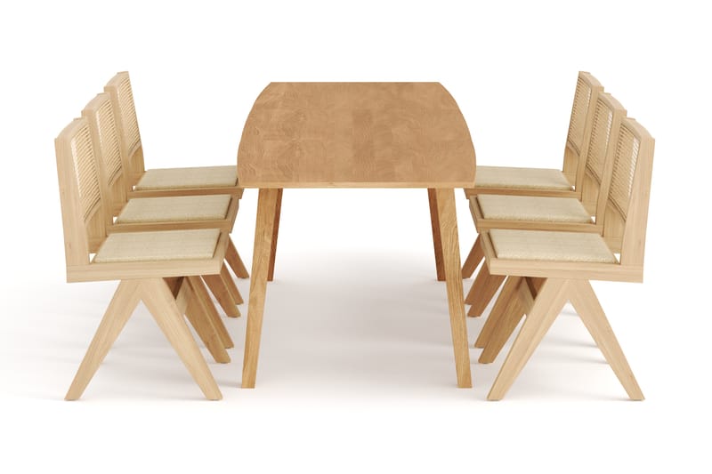 BABBIE Förlängningsbart Bord 180-230 cm med MIRANDABAD Matst - Matgrupp & matbord med stolar
