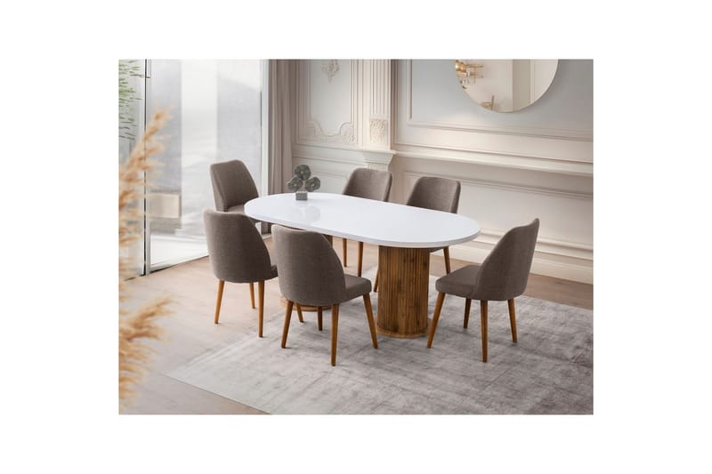 Babilas Matbord 180 cm Oval - Vit - Möbler - Matplats - Matbord & köksbord