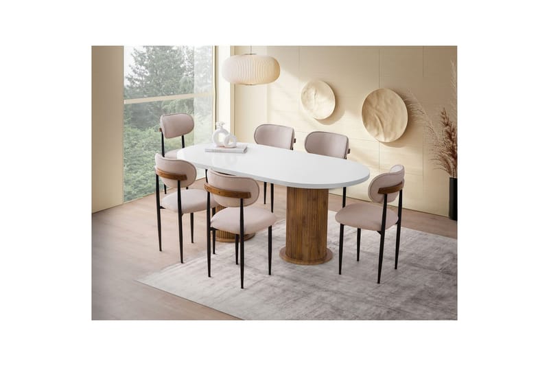 Babilas Matbord 180 cm Oval - Vit - Möbler - Matplats - Matbord & köksbord