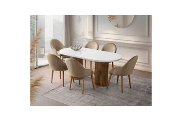 Babilas Matbord 180 cm Oval - Vit - Möbler - Matplats - Matbord & köksbord