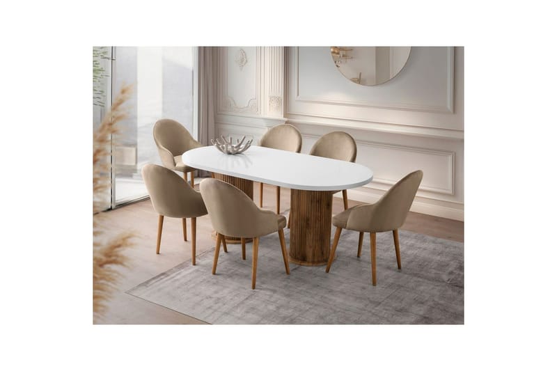 Babilas Matbord 180 cm Oval - Vit - Möbler - Matplats - Matbord & köksbord