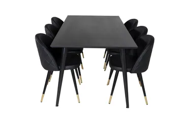 Balisa Matgrupp 180 cm inkl 6 Valera Stolar - Svart/Mässing - Möbler - Matplats - Matgrupp & matbord med stolar