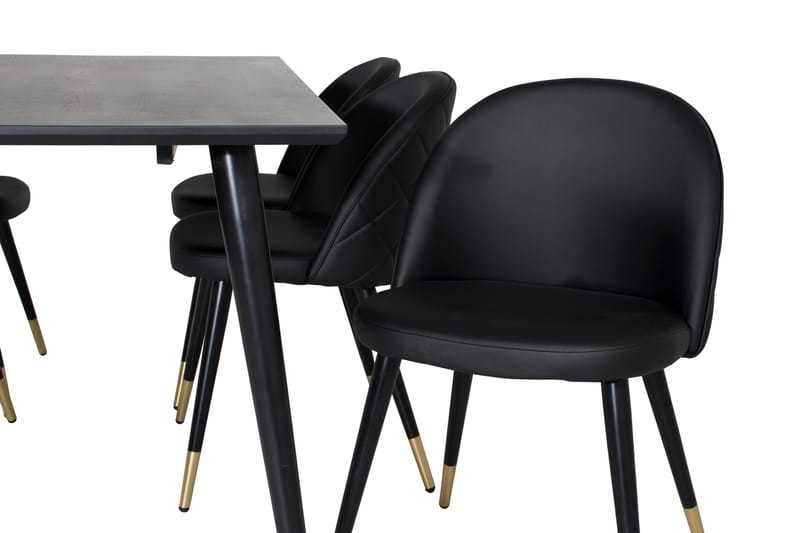 Balisa Matgrupp 180 cm inkl 6 Valera Stolar - Svart/Mässing - Möbler - Matplats - Matgrupp & matbord med stolar