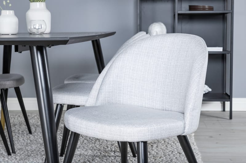 Balisa Matgrupp 180 cm Rektangulär med 6 Sedavi Stolar - Svart - Möbler - Matplats - Matgrupp & matbord med stolar