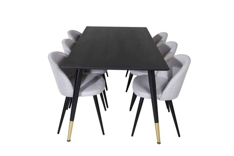 Balisa Matgrupp 180 cm Rektangulär med 6 Sedavi Stolar, Svart