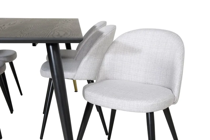 Balisa Matgrupp 180 cm Rektangulär med 6 Sedavi Stolar - Svart - Möbler - Matplats - Matgrupp & matbord med stolar