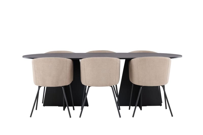 Bariso Matbord 230x115x75 cm Oval med 6 Berit Karmstol med Armstöd - Möbler - Matplats - Matgrupp & matbord med stolar