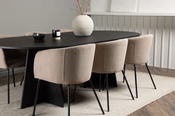 Bariso Matbord 230x115x75 cm Oval med 6 Berit Karmstol med Armstöd - Möbler - Matplats - Matgrupp & matbord med stolar