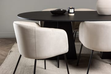 Bariso Matbord 230x115x75 cm Oval med 6 Berit Karmstol Sammet med Armstöd - Möbler - Matplats - Matgrupp & matbord med stolar