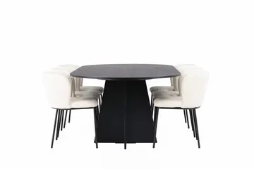 Bariso Matbord 230x115x75 cm Oval med 6 Edina Matstol - Möbler - Matplats - Matgrupp & matbord med stolar
