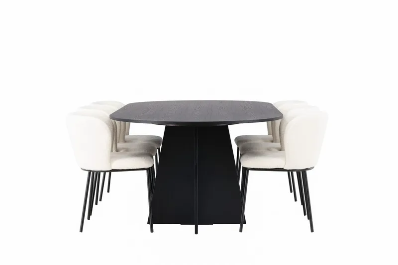 Bariso Matbord 230x115x75 cm Oval med 6 Edina Matstol - Möbler - Matplats - Matgrupp & matbord med stolar