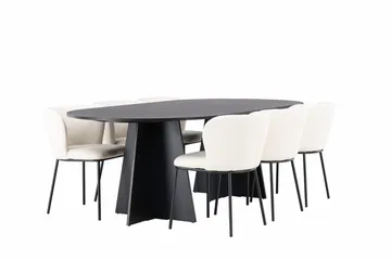 Bariso Matbord 230x115x75 cm Oval med 6 Edina Matstol - Möbler - Matplats - Matgrupp & matbord med stolar