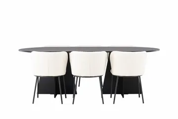 Bariso Matbord 230x115x75 cm Oval med 6 Edina Matstol - Möbler - Matplats - Matgrupp & matbord med stolar