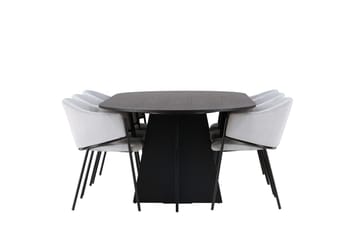 Bariso Matbord 230x115x75 cm Oval med 6 Evelina Karmstol - Möbler - Matplats - Matgrupp & matbord med stolar