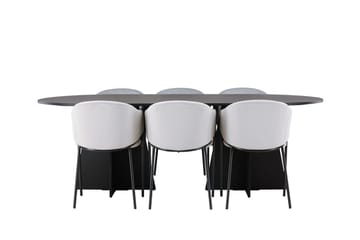 Bariso Matbord 230x115x75 cm Oval med 6 Evelina Karmstol - Möbler - Matplats - Matgrupp & matbord med stolar