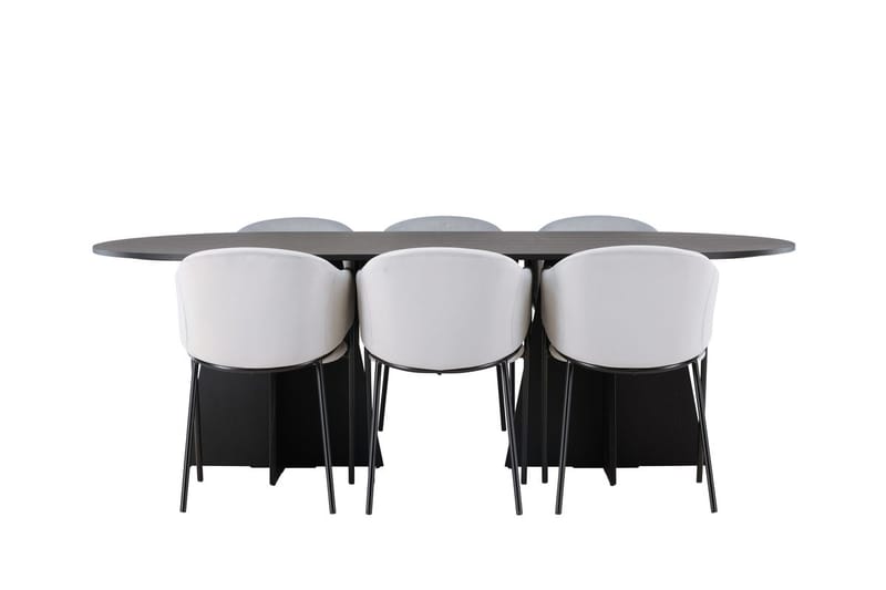 Bariso Matbord 230x115x75 cm Oval med 6 Evelina Karmstol - Möbler - Matplats - Matgrupp & matbord med stolar