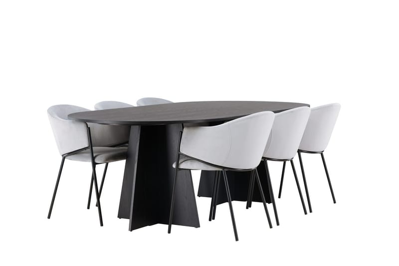 Bariso Matbord 230x115x75 cm Oval med 6 Evelina Karmstol - Möbler - Matplats - Matgrupp & matbord med stolar