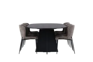Bariso Matbord 230x115x75 cm Oval med 6 Modesto Matstol - Möbler - Matplats - Matgrupp & matbord med stolar