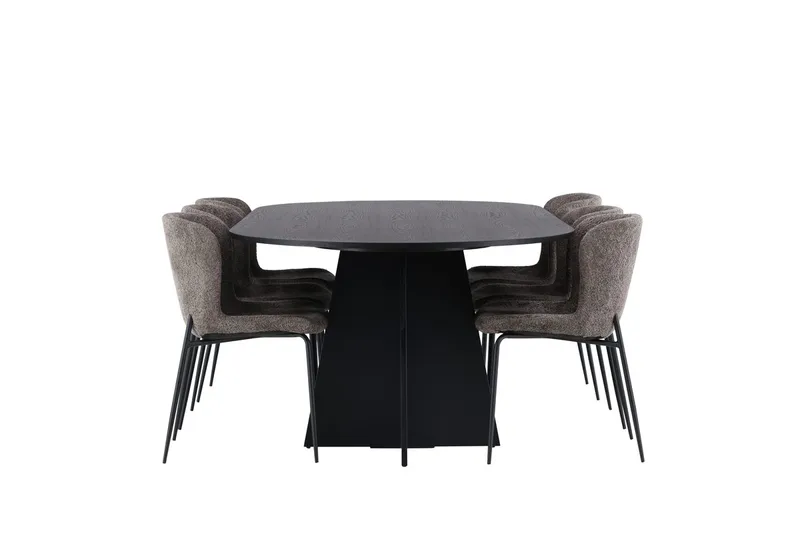Bariso Matbord 230x115x75 cm Oval med 6 Modesto Matstol - Möbler - Matplats - Matgrupp & matbord med stolar