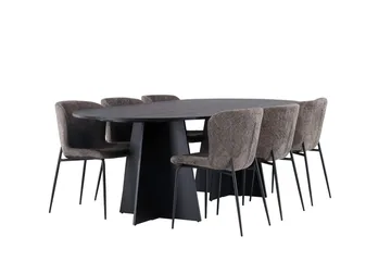 Bariso Matbord 230x115x75 cm Oval med 6 Modesto Matstol - Möbler - Matplats - Matgrupp & matbord med stolar