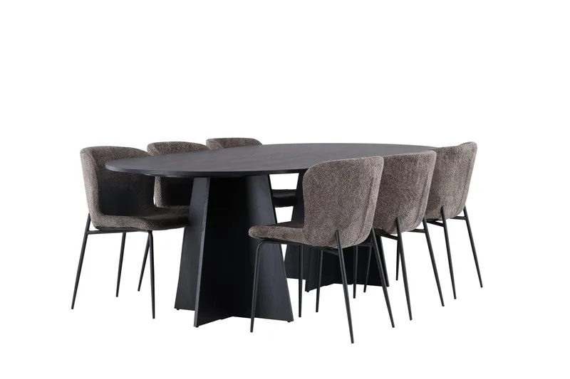 Bariso Matbord 230x115x75 cm Oval med 6 Modesto Matstol - Möbler - Matplats - Matgrupp & matbord med stolar