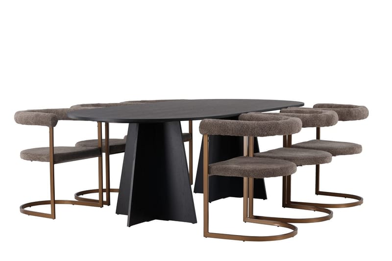 Bariso Matbord 230x115x75 cm Oval med 6 Morning Karmstol - Möbler - Matplats - Matgrupp & matbord med stolar