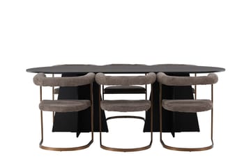 Bariso Matbord 230x115x75 cm Oval med 6 Morning Karmstol - Möbler - Matplats - Matgrupp & matbord med stolar